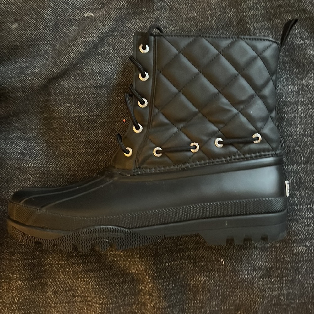 Black Sperry Quilted Duck Boot